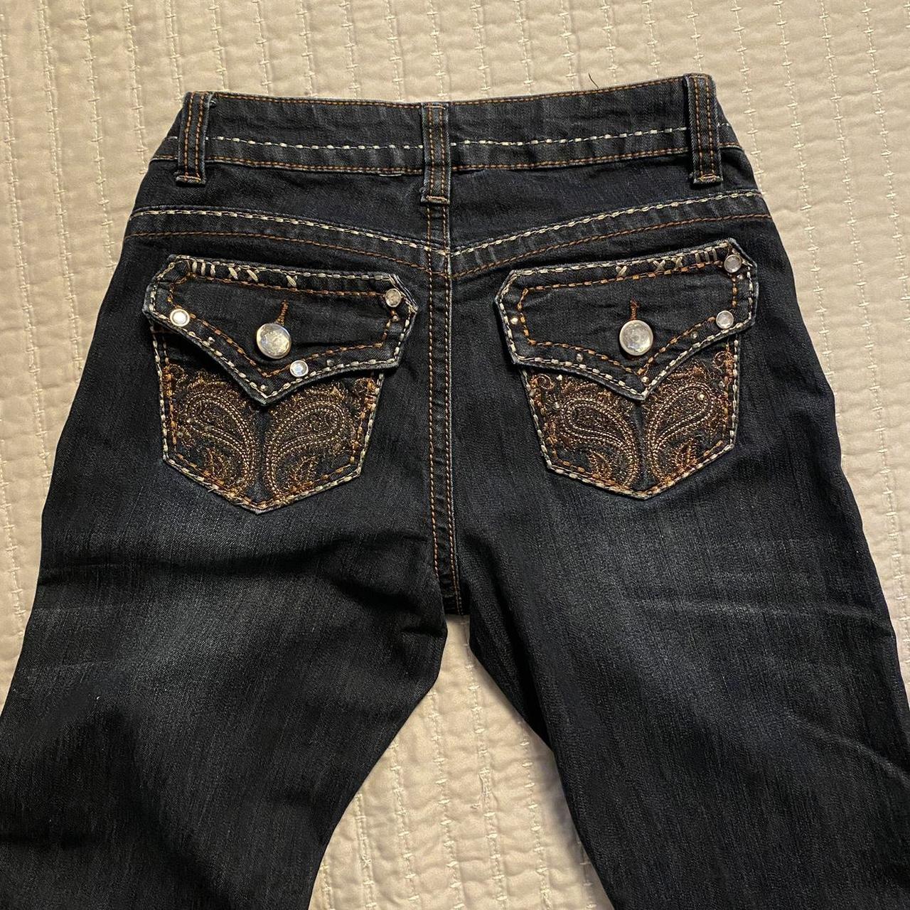 southpole flared jeans back pocket design and front... - Depop