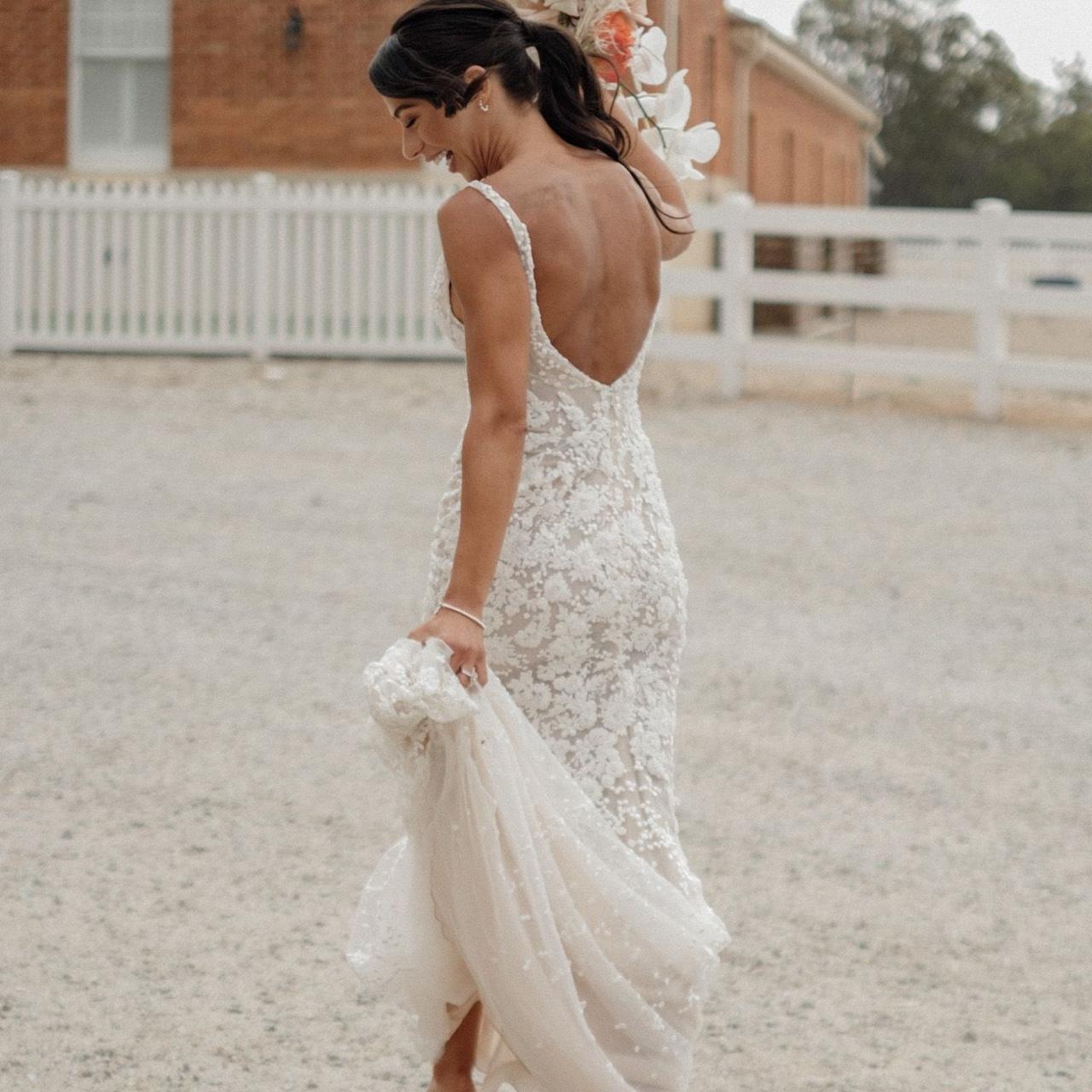 WEDDING DRESS! professionally dry cleaned,... Depop