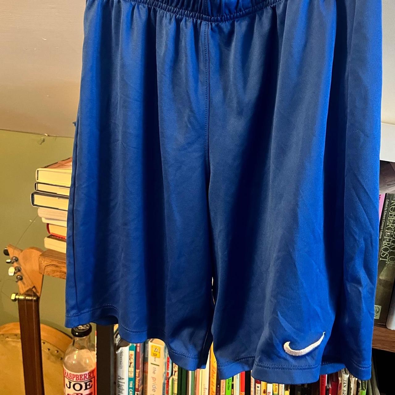 blue nike soccer shorts