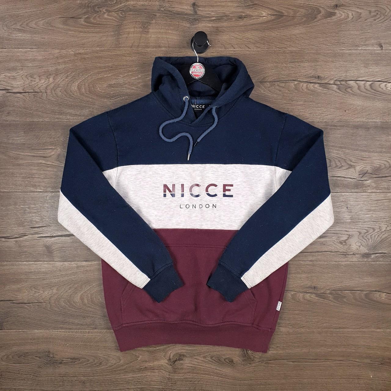 Navy and burgundy Nicce London hoodie