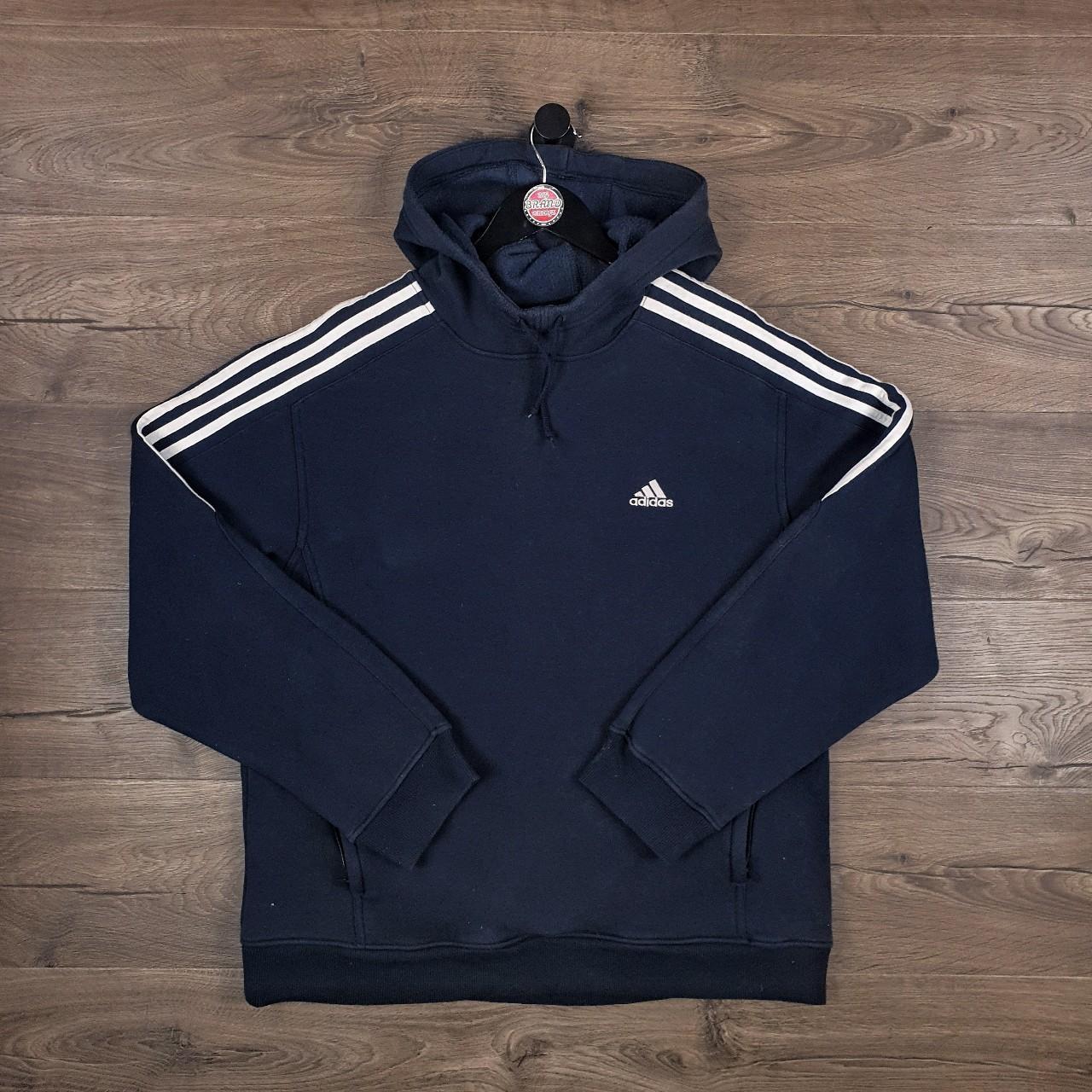 Adidas Men's Navy and White Hoodie | Depop