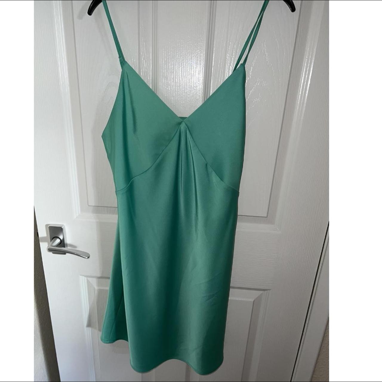 primark green slip dress BRAND NEW AND UNWORN Uk12 Depop