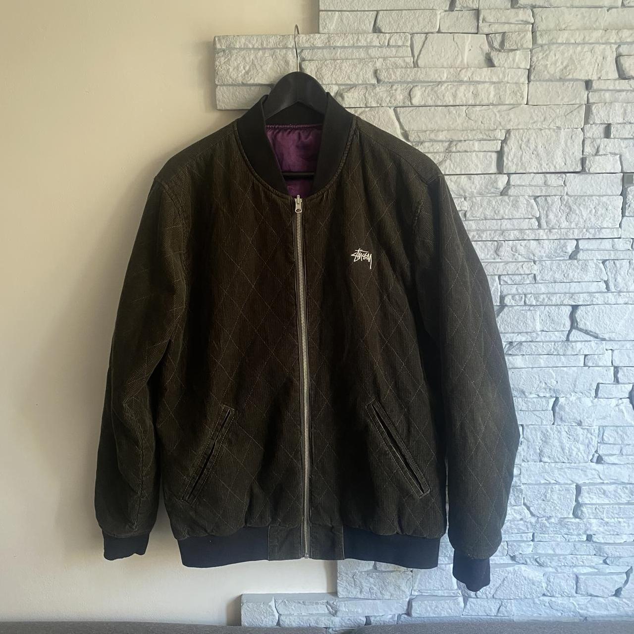 Stüssy Men's Khaki and Purple Jacket | Depop