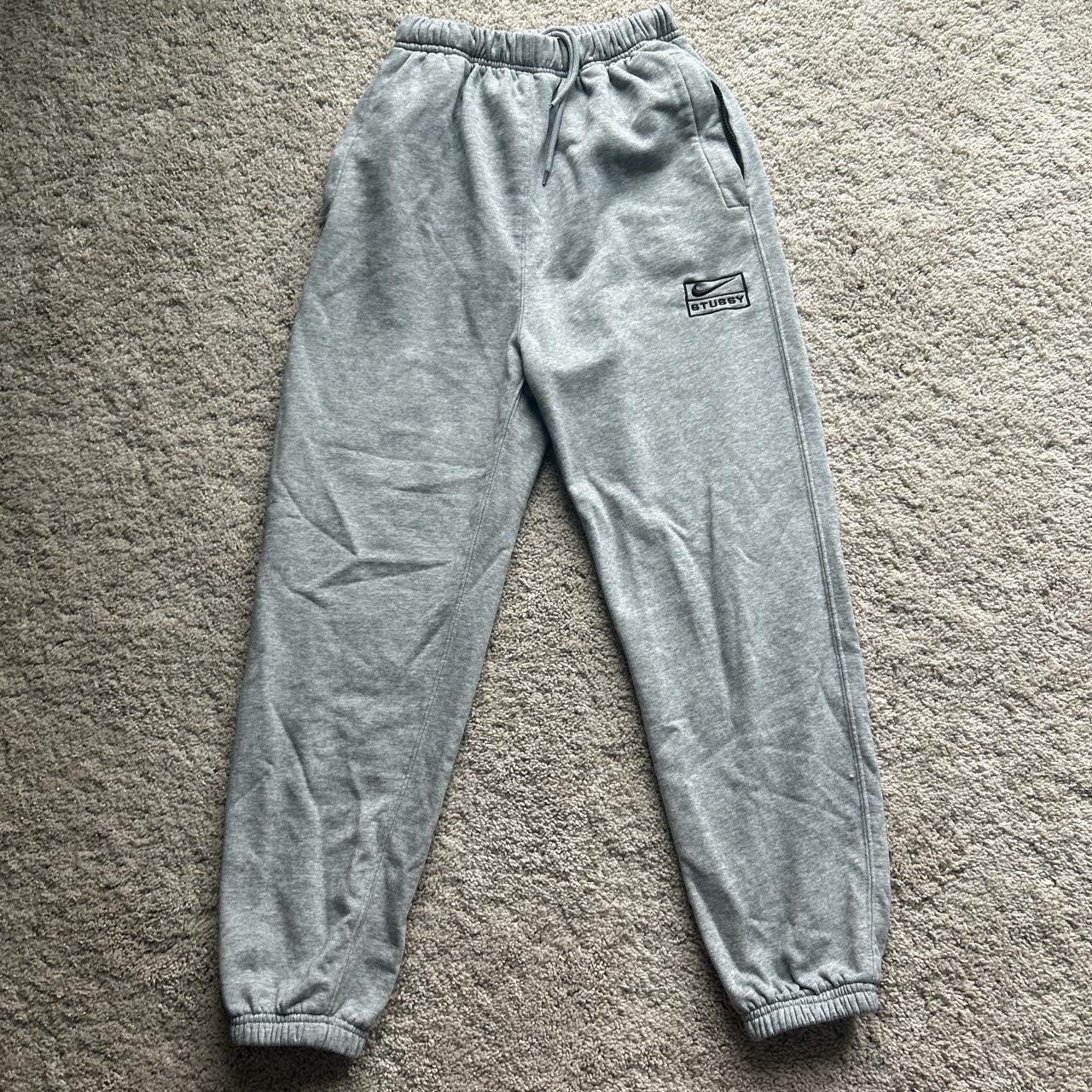 Stussy Nike Grey Sweatpants Size M Worn twice Great... - Depop