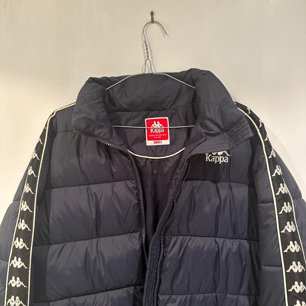 Kappa puffer jacket in navy blue with embroidered... - Depop