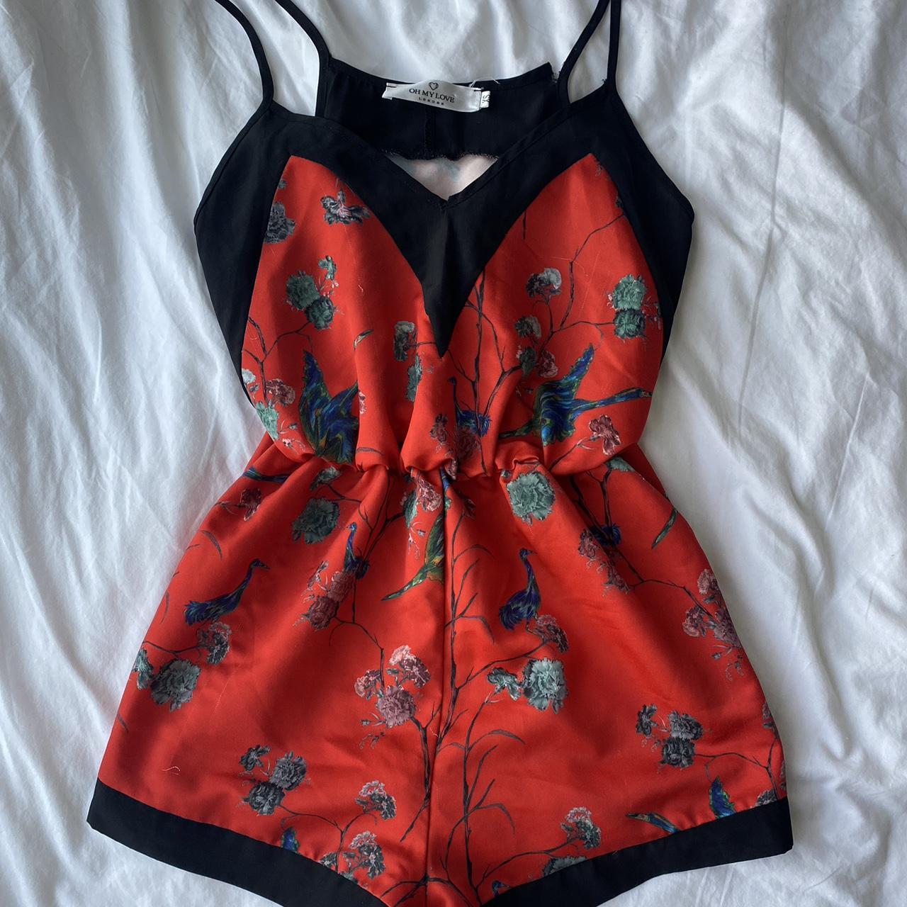 Oh My Love London XS play suit, red satin... Depop