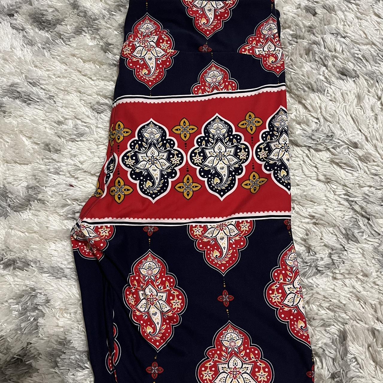 Red, white, and navy blue TC Lularoe leggings, brand... Depop