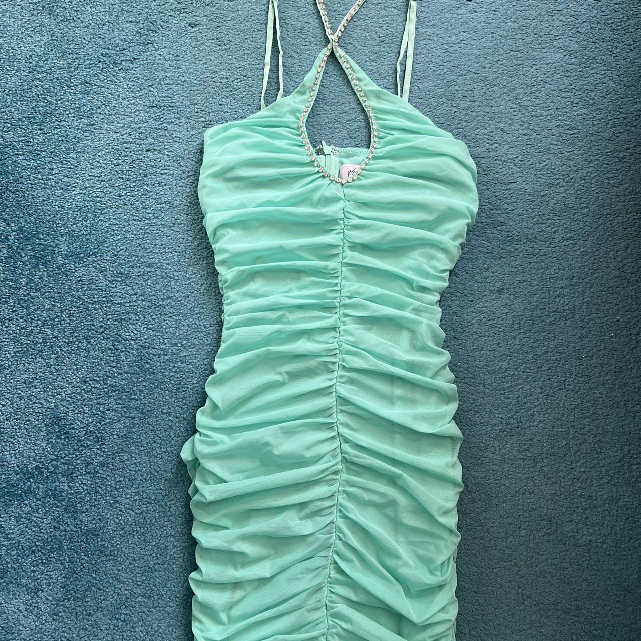 Oh Polly Size 6 At Last Ruched Keyhole Mini Dress In... Depop