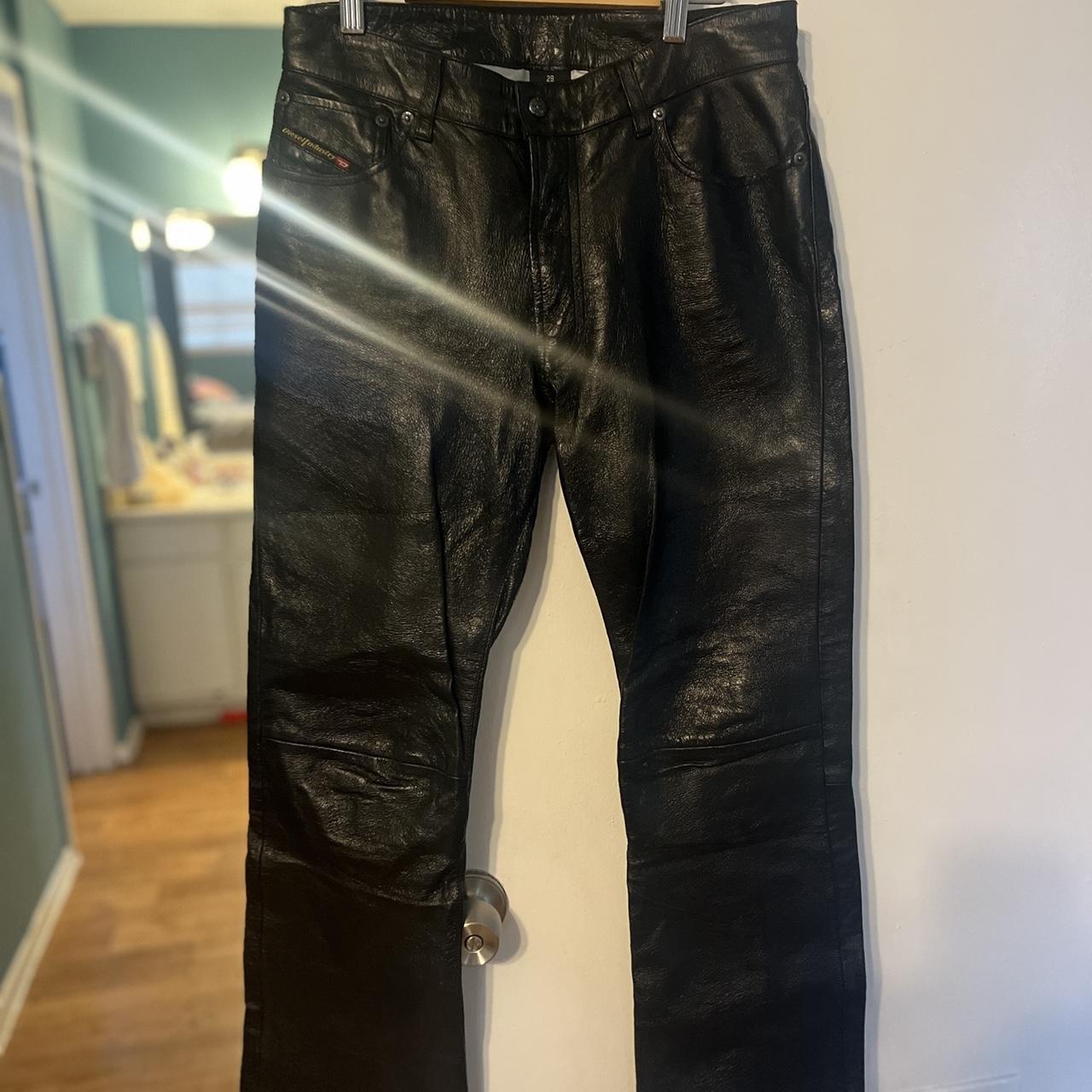 Vintage Diseal leather pants from the 90s, perfect... - Depop