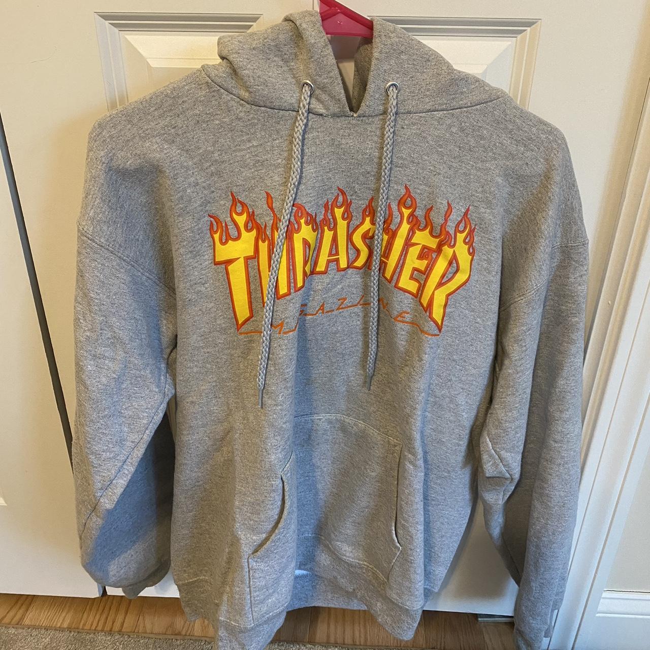 Thrasher hoodie best sale flame sleeves