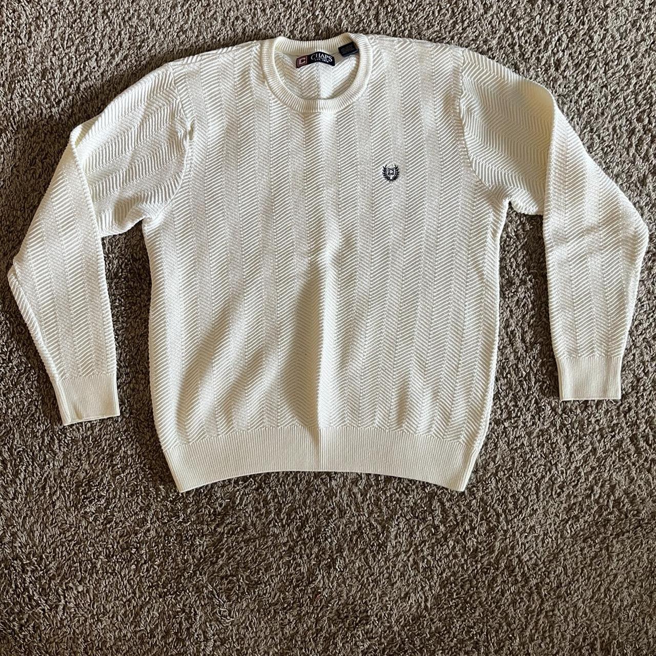 Chaps Men's Cream Jumper Depop