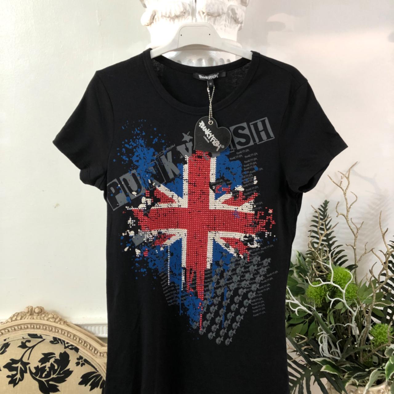 Punkyfish British flag studded top - Depop