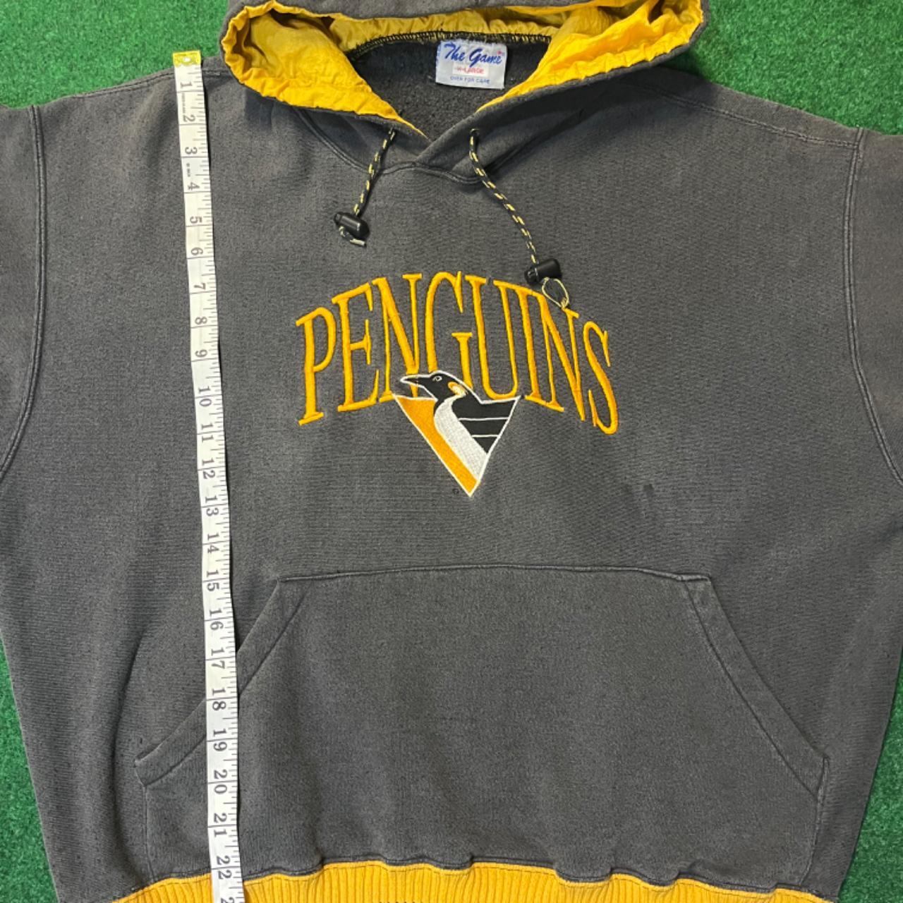 Vintage Pittsburgh Penguins Hoodie Fleece 1990s - Depop