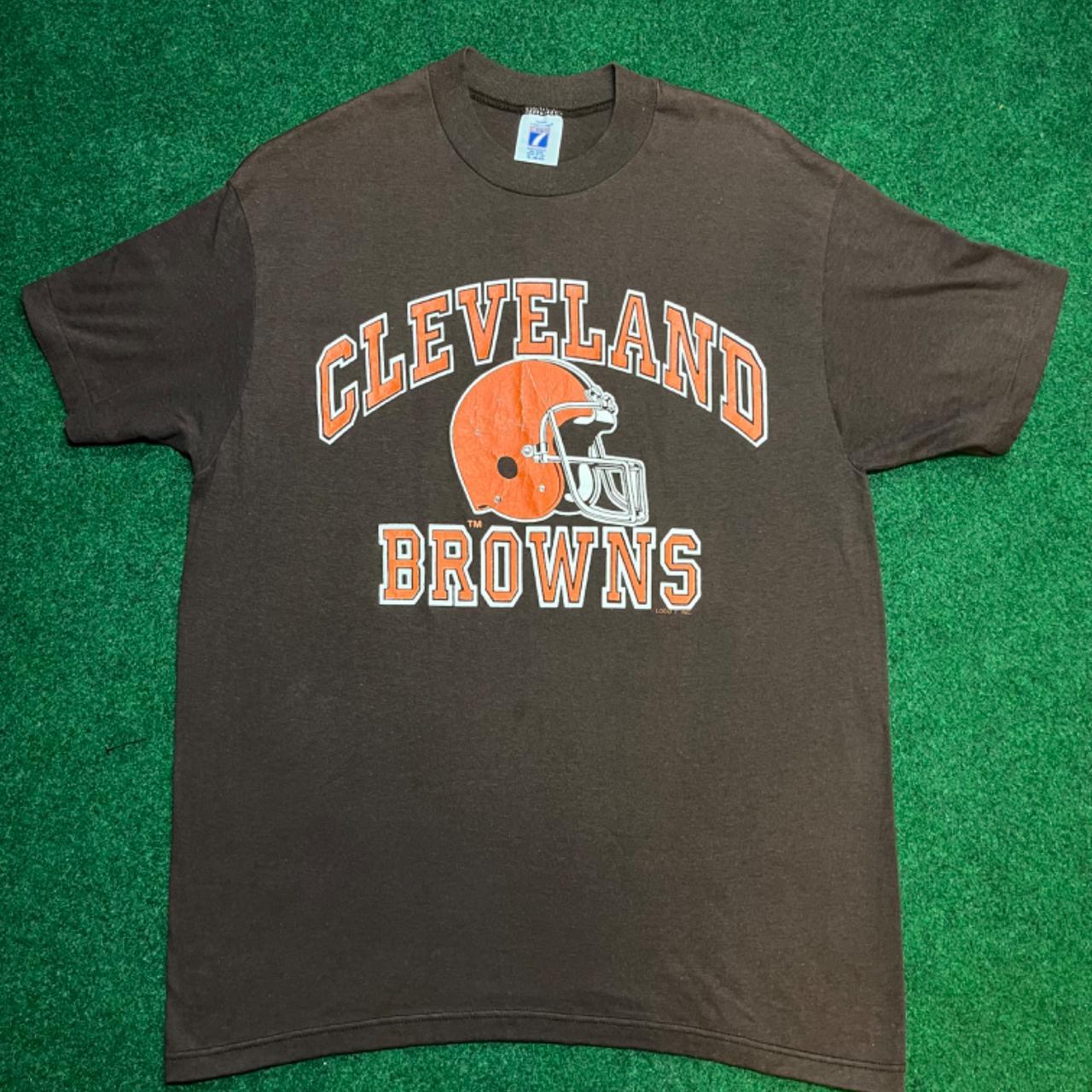 Vintage Cleveland Browns Brown Logo 7 T Shirt Size: XL New