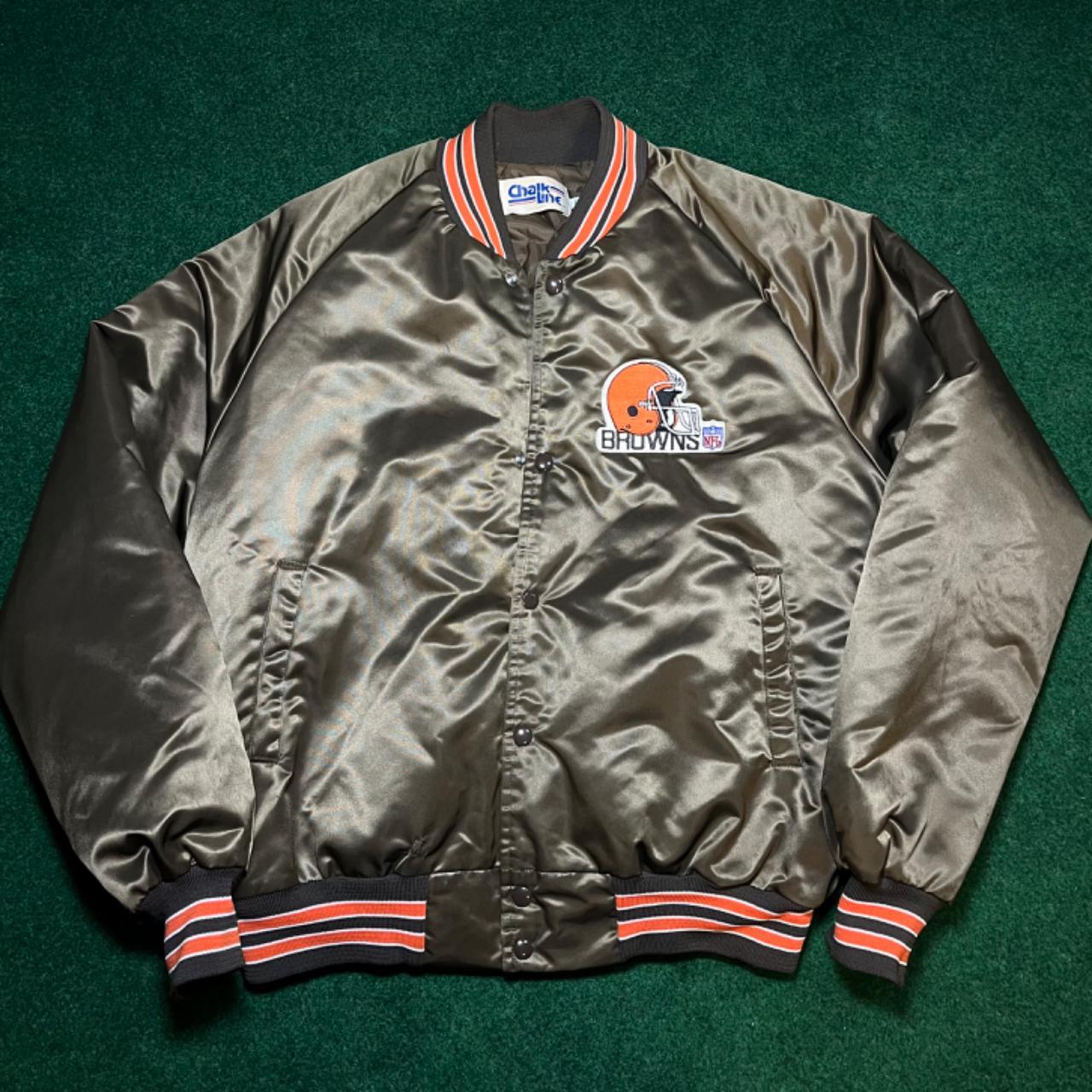 Vintage 80s Cleveland Browns NFL satin varsity - Depop