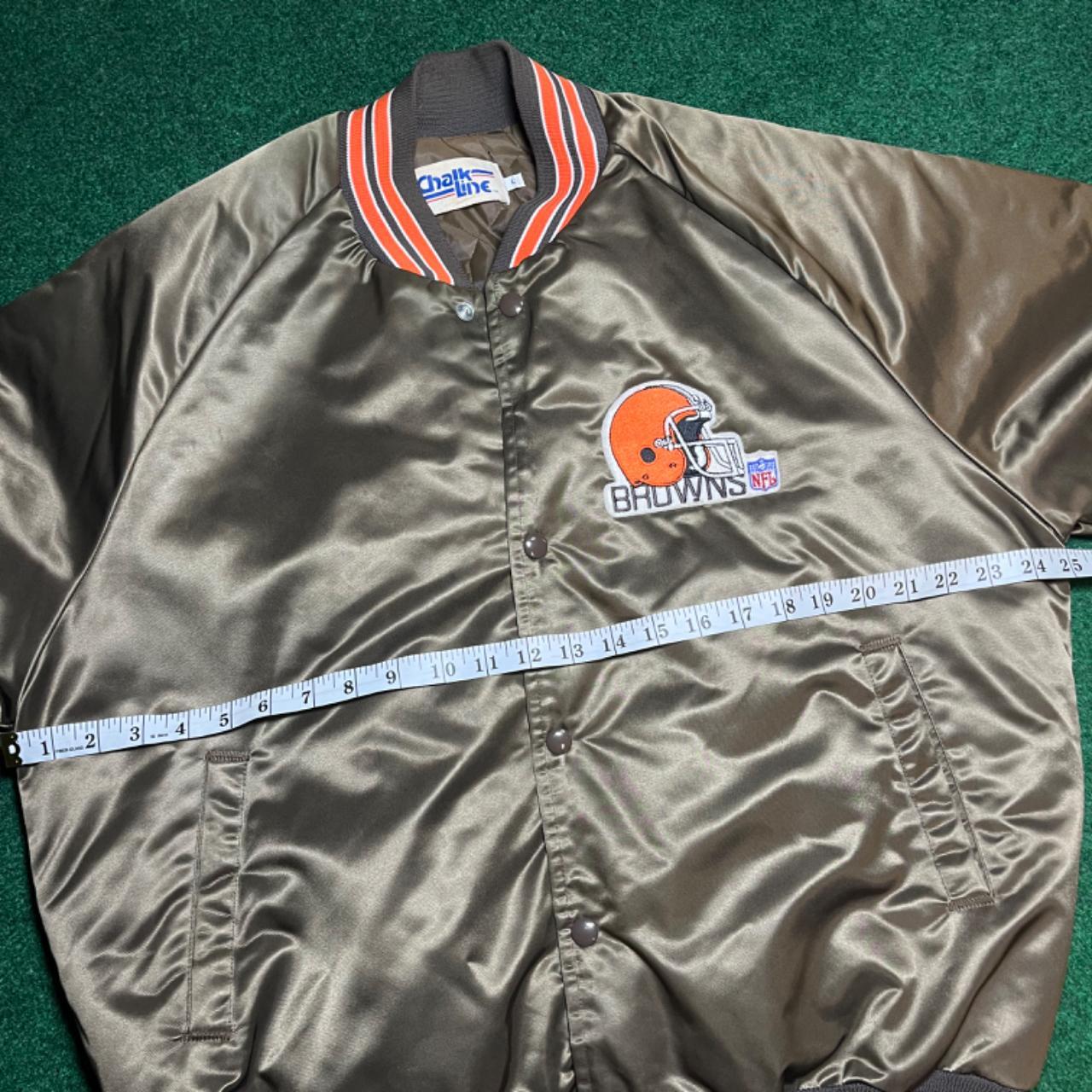 Cleveland Browns Vintage Chalk Line Satin Jacket M Rare Arch 