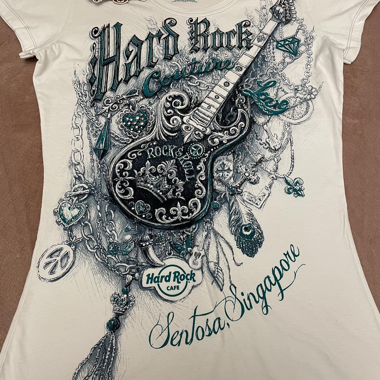 Hard Rock Singapore Couture TShirt. White with... Depop