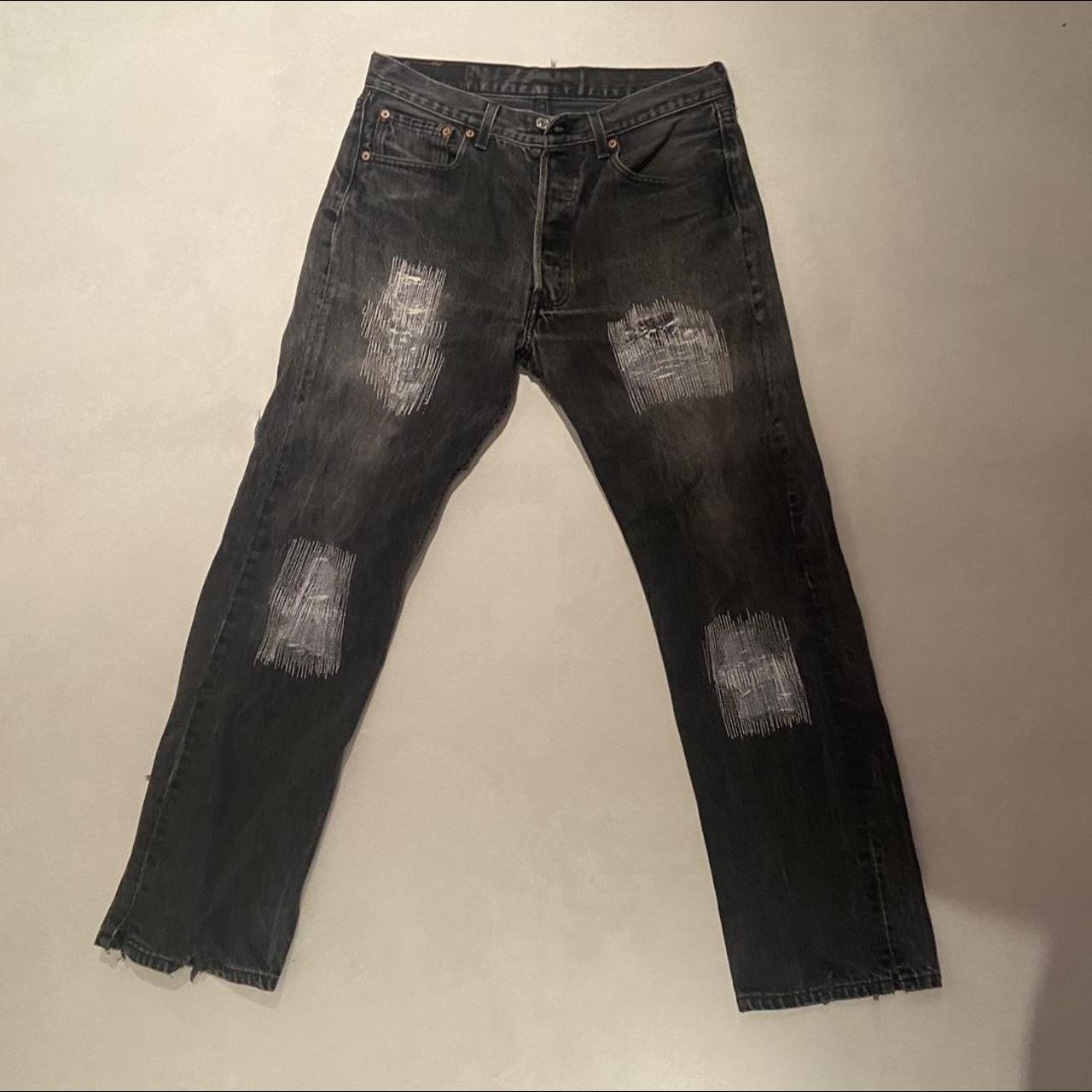 Mjb Marc Jacques Burton Crixus Printed Denim Jeans In Black