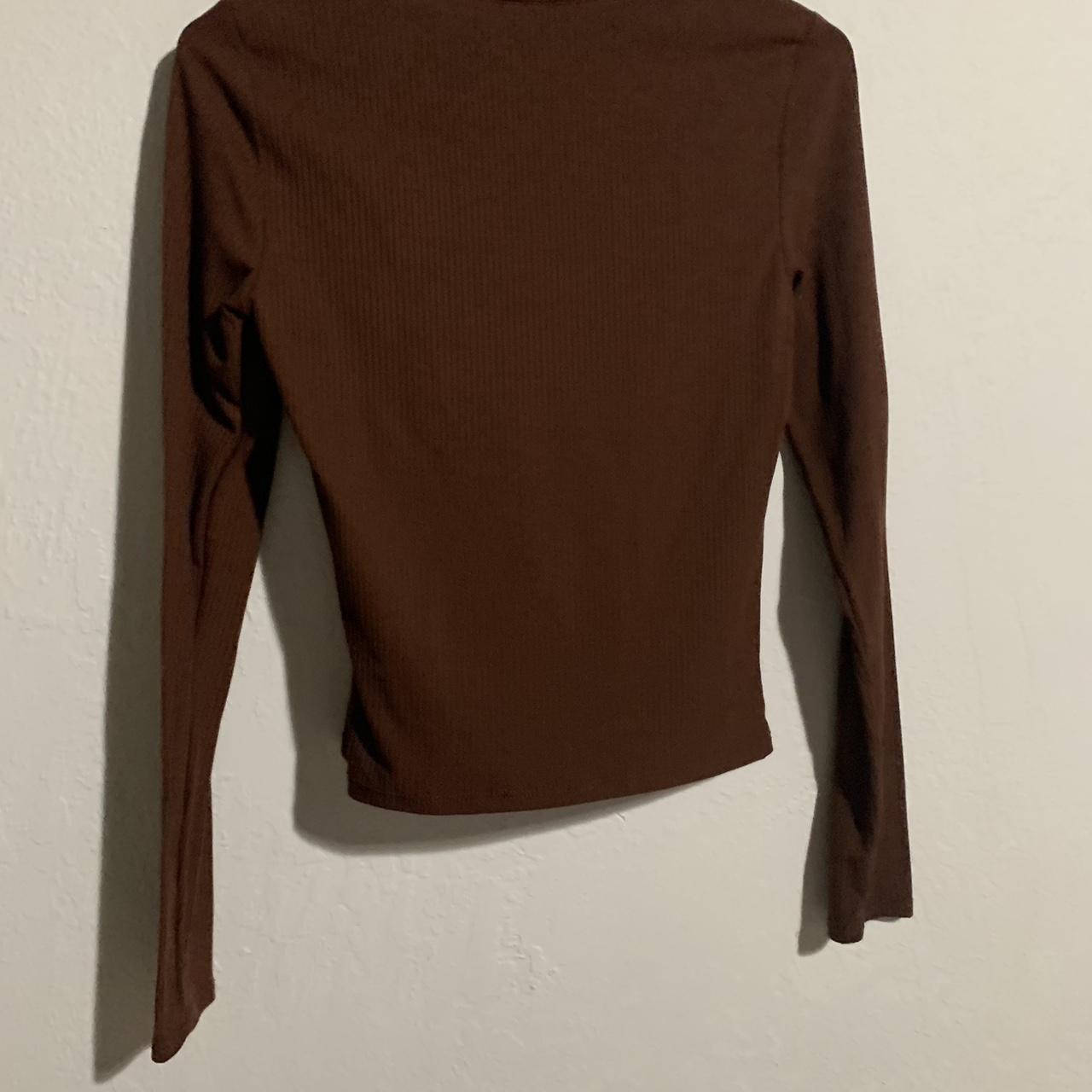 Cute light brown ruffle top, no size on tag but best... - Depop