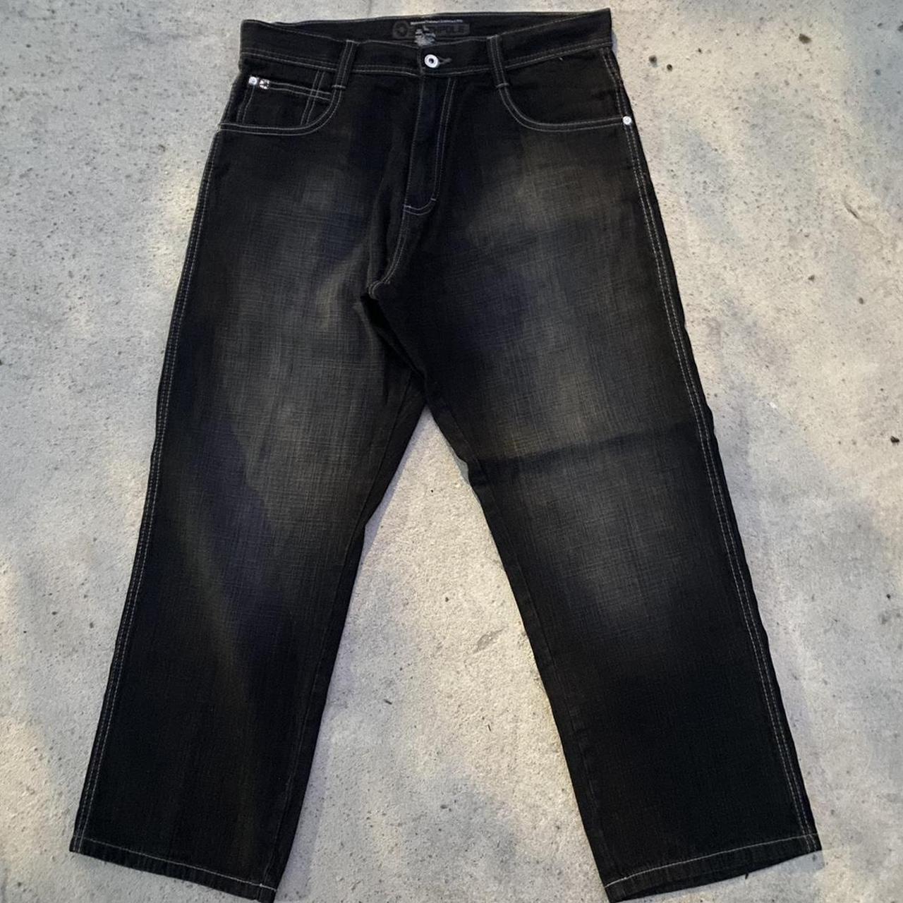 Y2K Black Southpoles Jeans 36x30 9.5 in Leg Opening.... - Depop