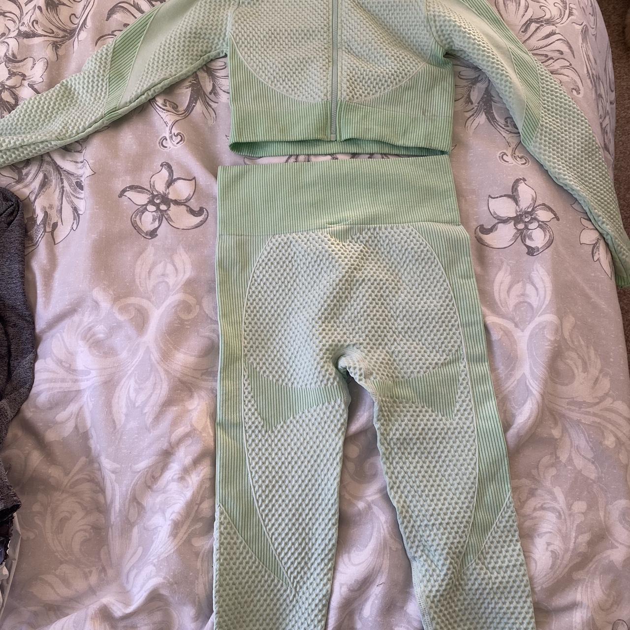 Green 2 piece Gym set . Great quality . Lovely for... - Depop
