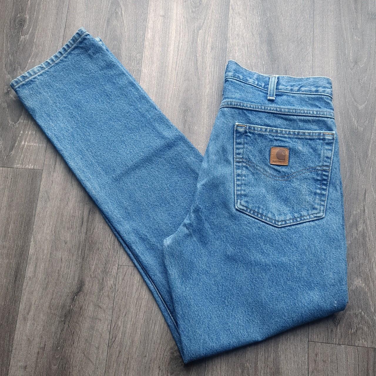 Blue Carhartt jeans - straight traditional fit... - Depop