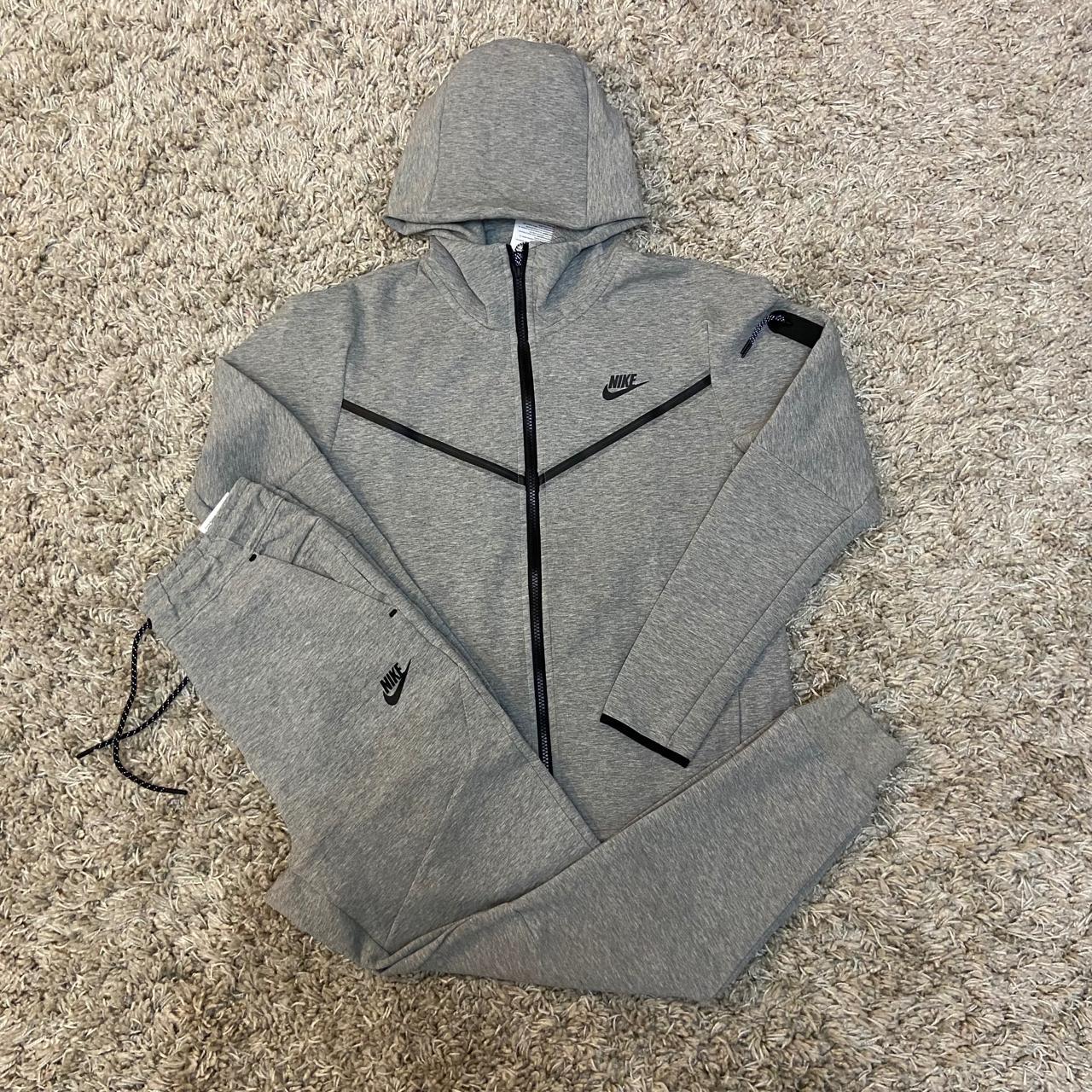 Nike Tech Fleece - Grey Tracksuit (Hoodie and... - Depop