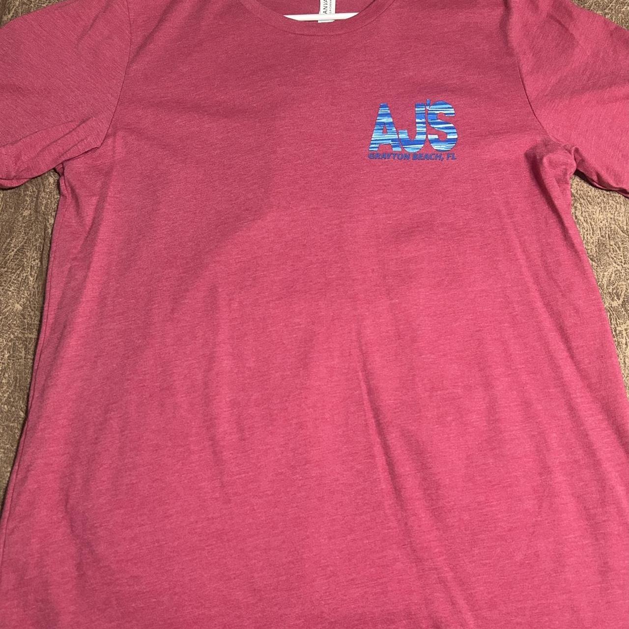 Bright Red / Pink AJ’s Grayton Beach Florida TShirt... Depop