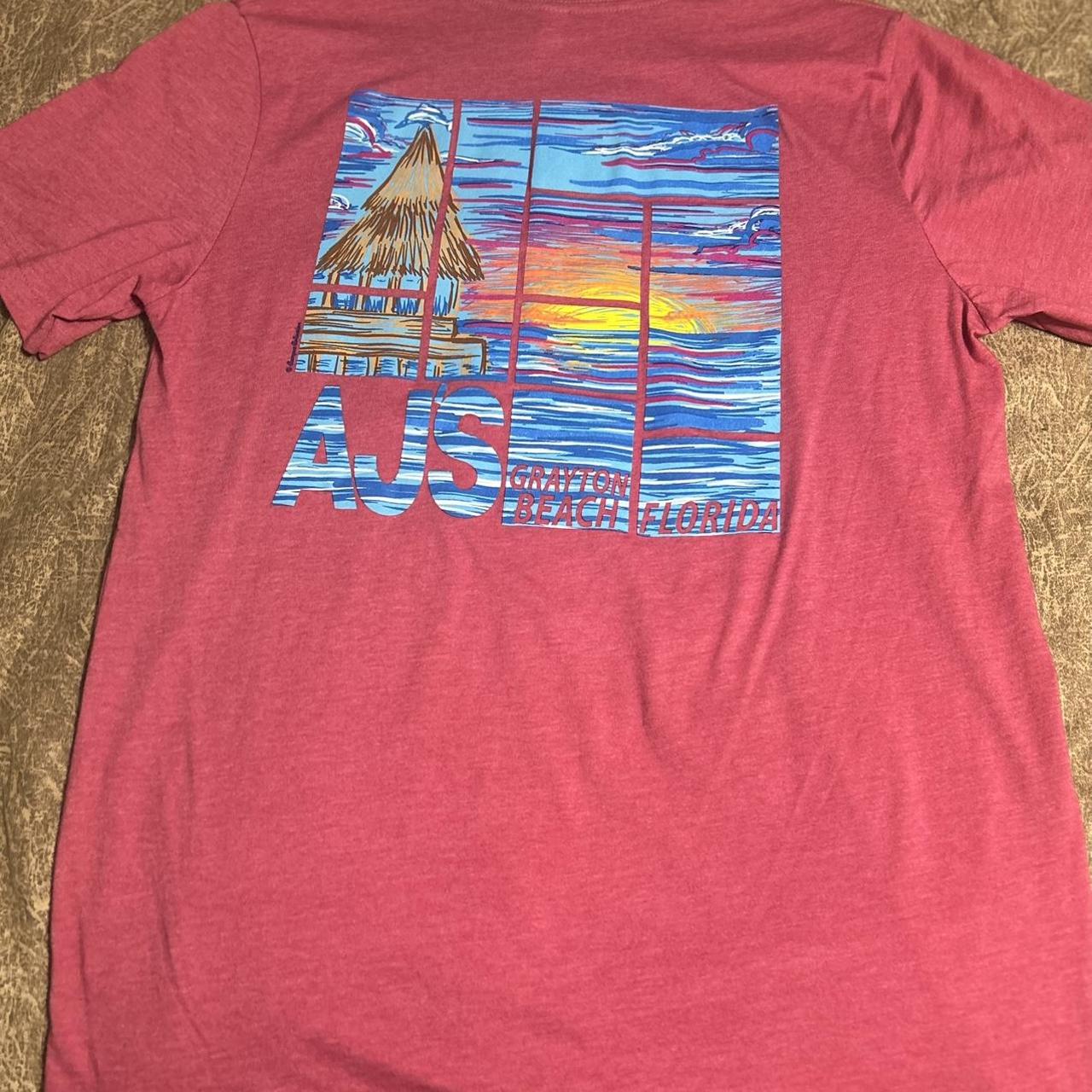 Bright Red / Pink AJ’s Grayton Beach Florida TShirt... Depop
