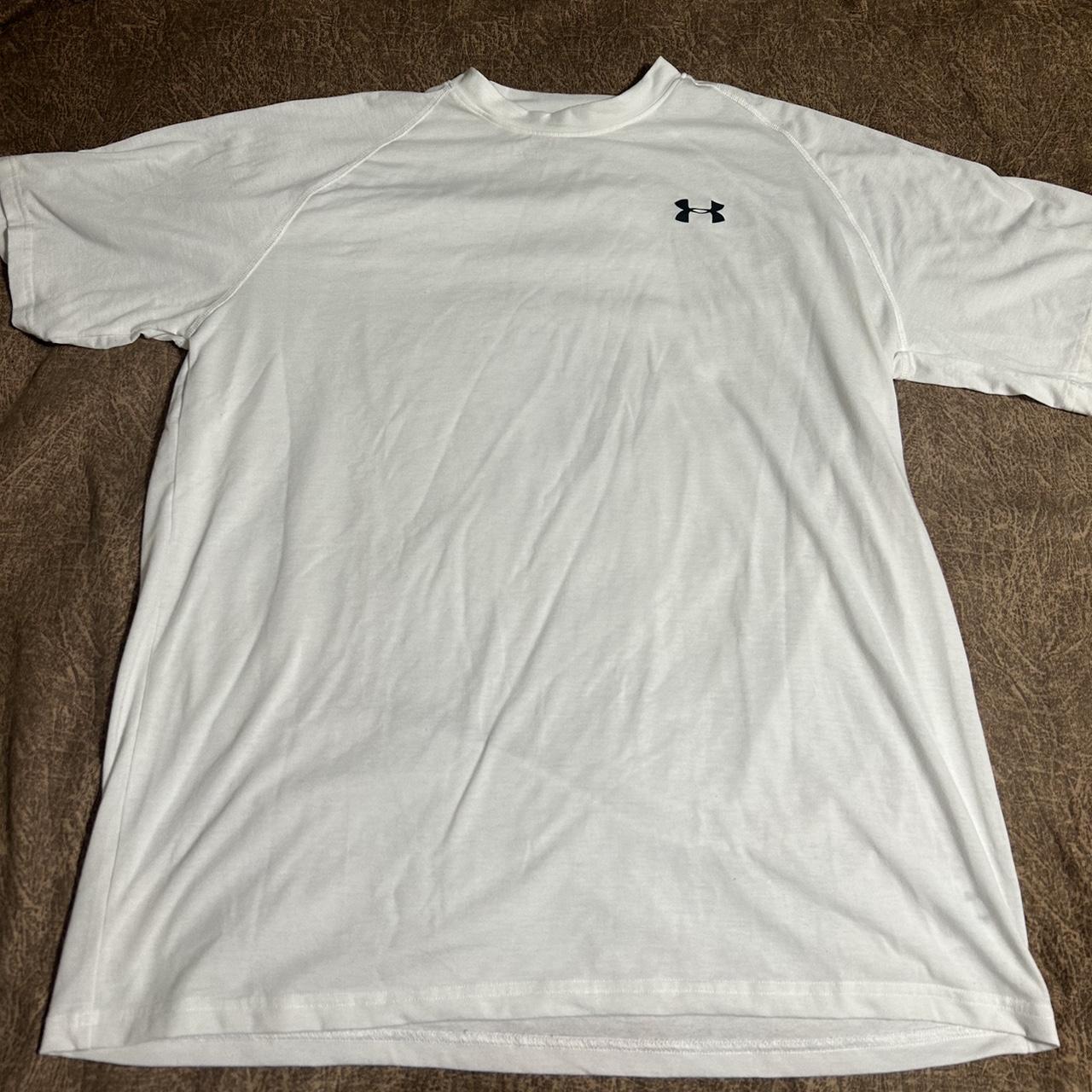 Men’s White Under Armour HeatGear TShirt Size... Depop