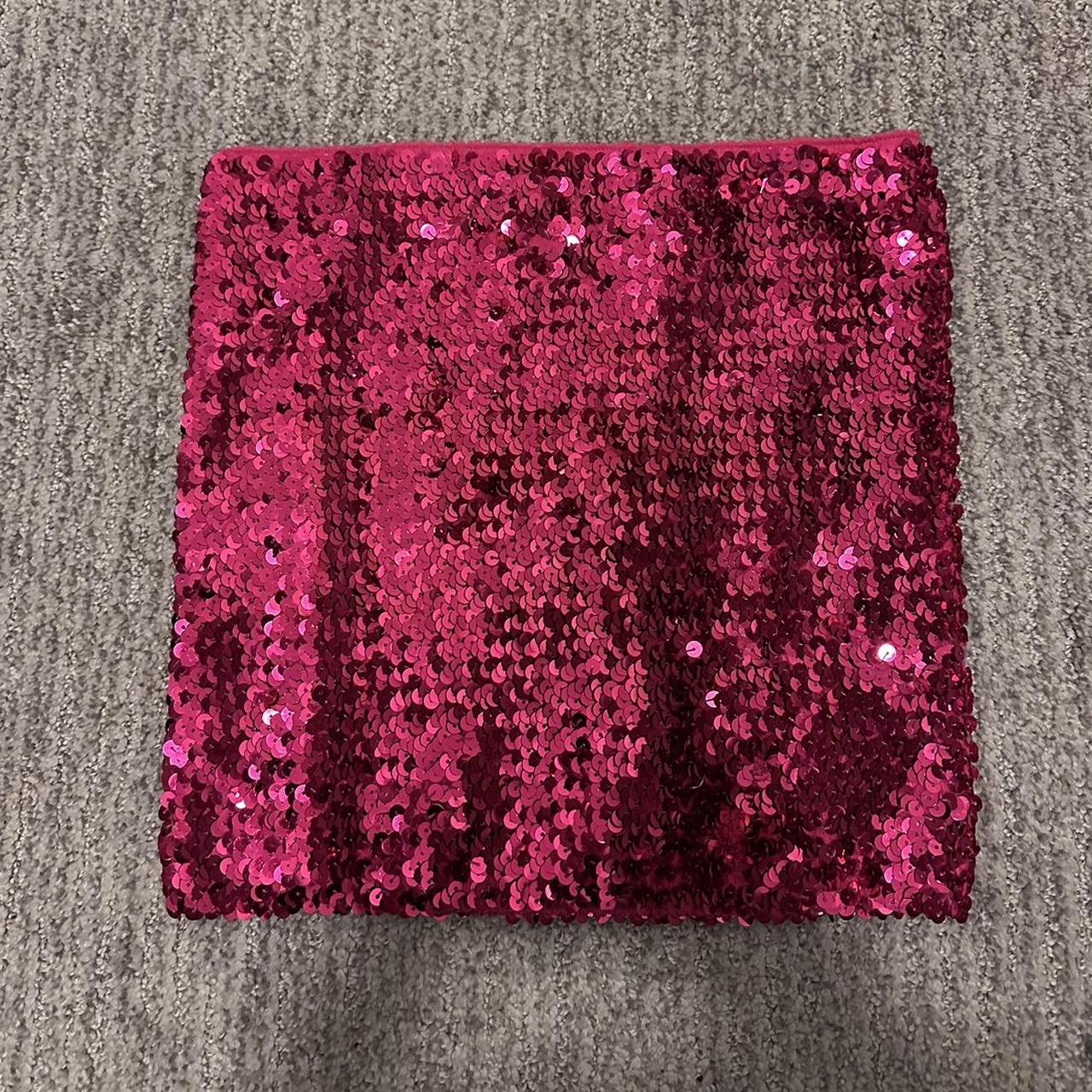hot pink sequin tube top can be worn as a mini skirt... - Depop