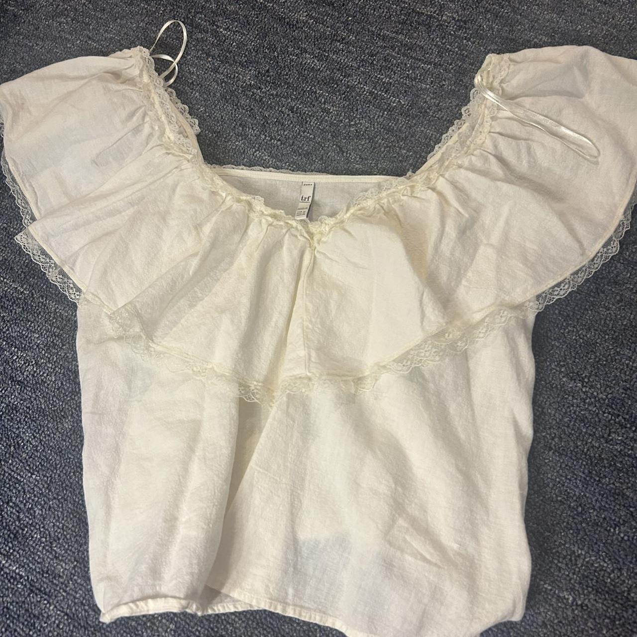 Vintage Zara coquette babydoll top in cream 🤍 Has... - Depop