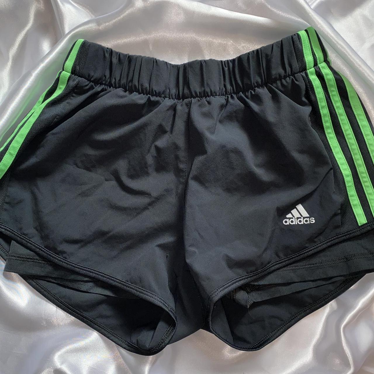 Black adidas shorts with clearance green stripes