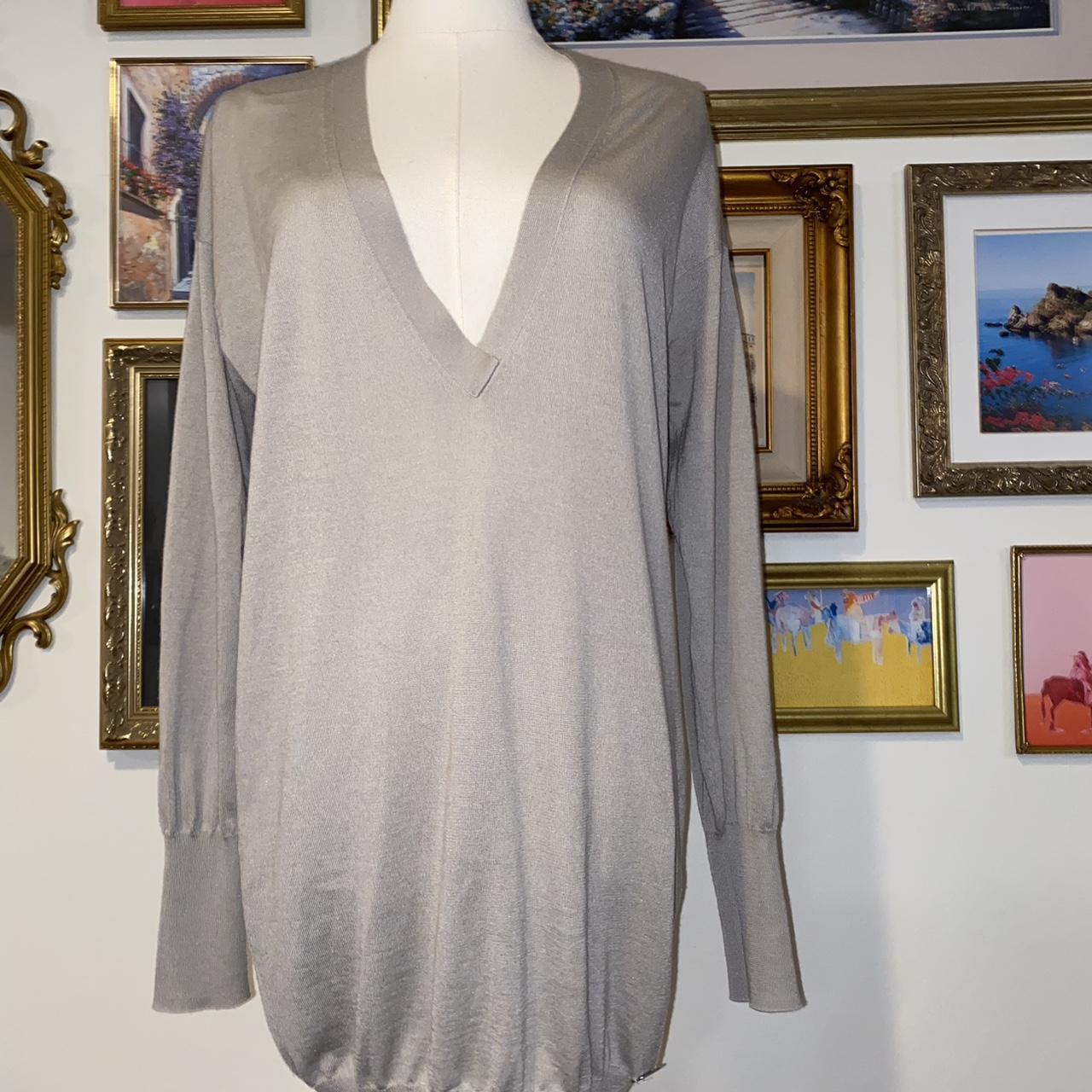 Vintage Grey Gucci V Neck Sweater/Sweater Depop