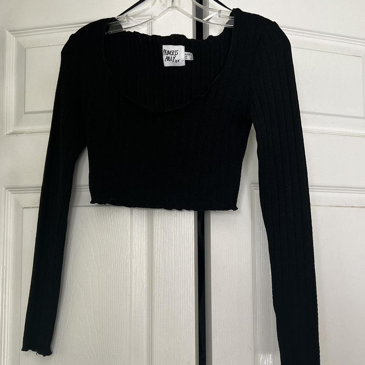 Princess Polly black long sleeve crop top. Never worn - Depop