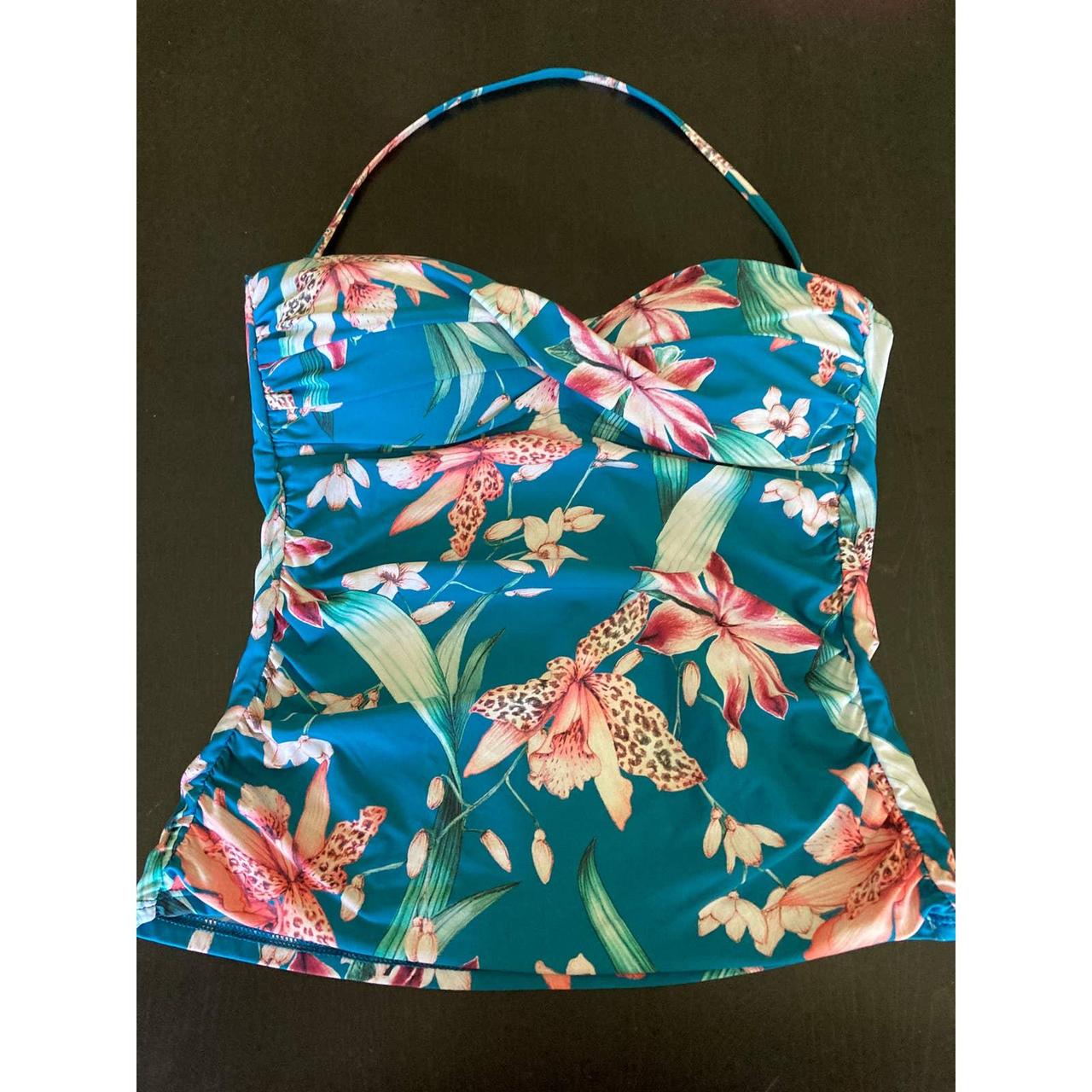 La Blanca Women's Blue and Pink Swimsuit-one-piece | Depop