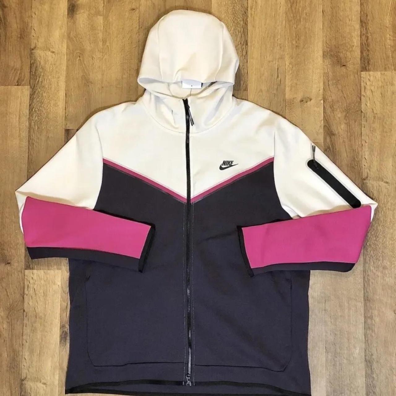 Nike Tech Fleece Full Zip Hoodie White Pink Size. Depop