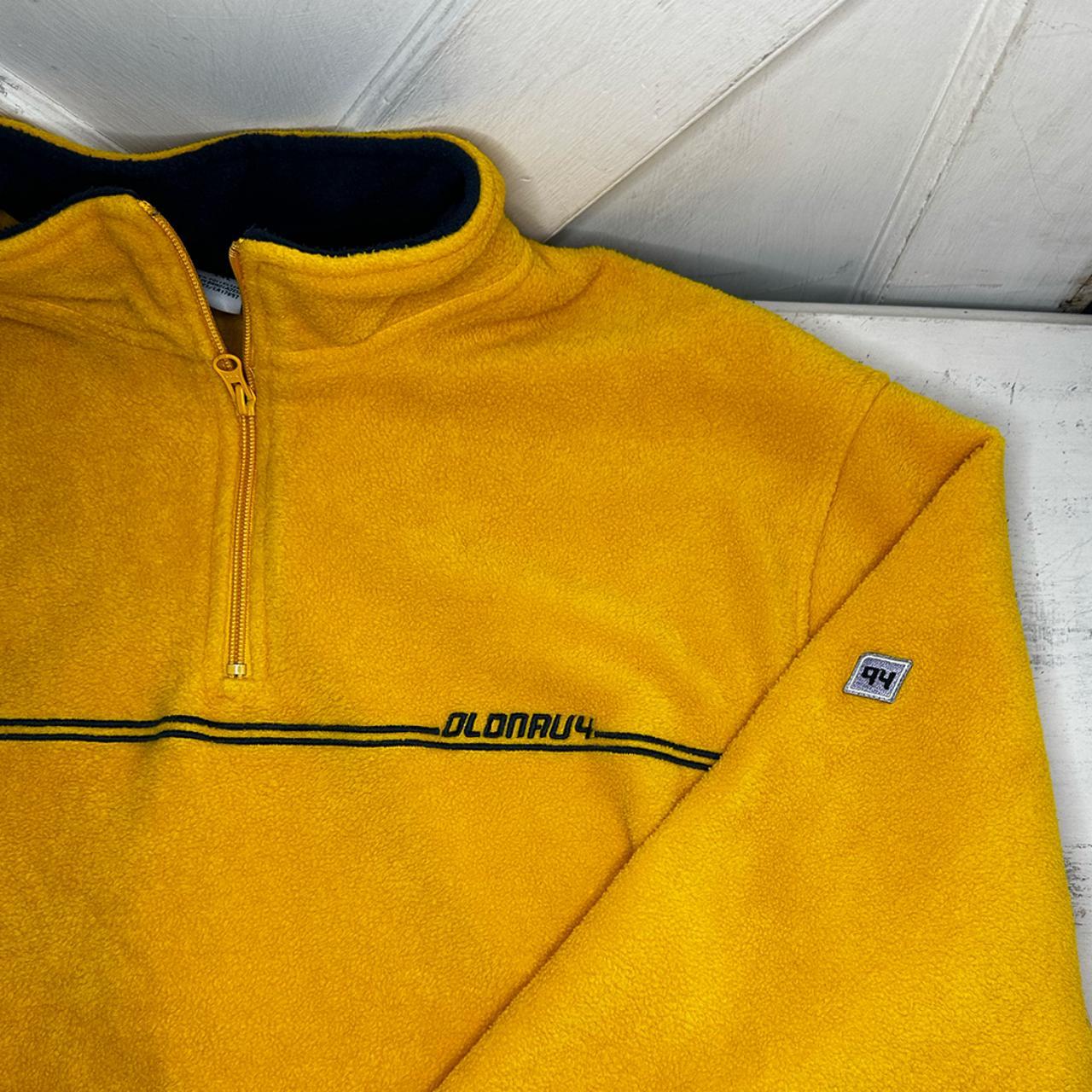 Vintage 1994 Old Navy Yellow Fleece Pullover Size:... - Depop