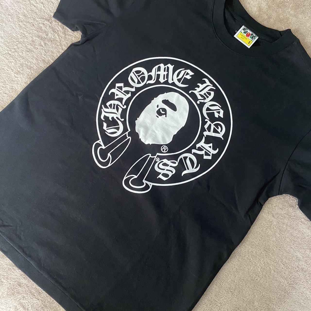 Bape x Chrome Hearts Black Tee Sizes medium and... Depop