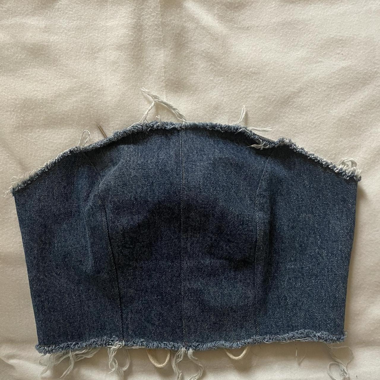 Urban Outfitters Women's Blue and Navy Corset Depop