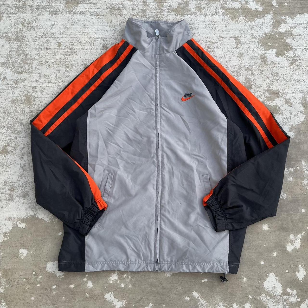 2000s Orange Nike Windbreaker Silver Tag Orange... Depop