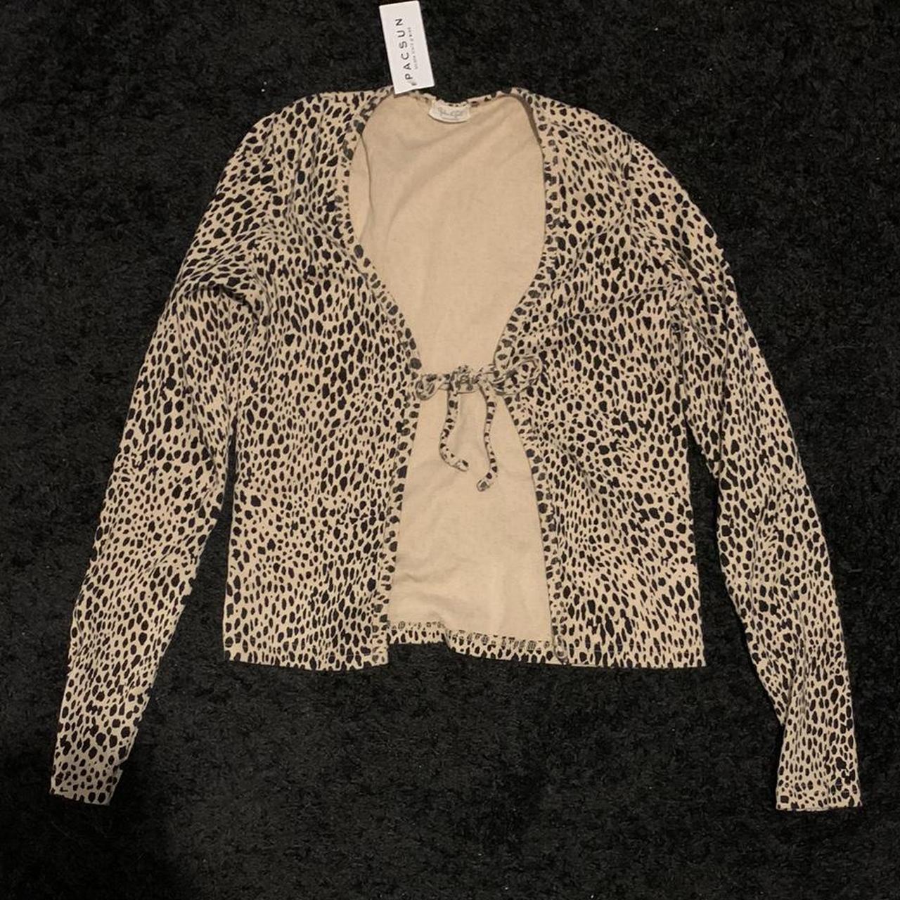 Cheetah print cardigan Ties up in front Brand new... - Depop