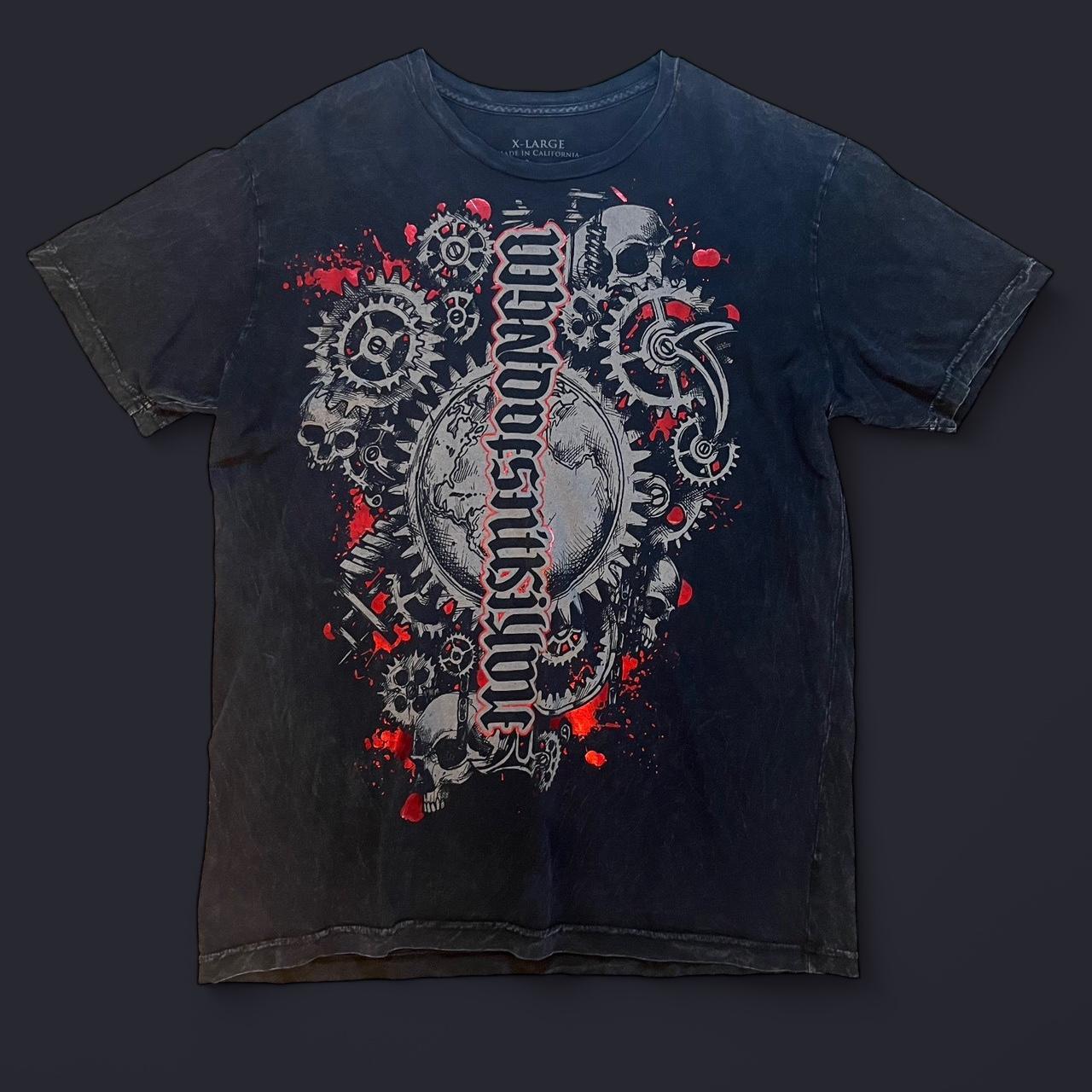 2000s red chapter affliction style tee with a super... | Depop