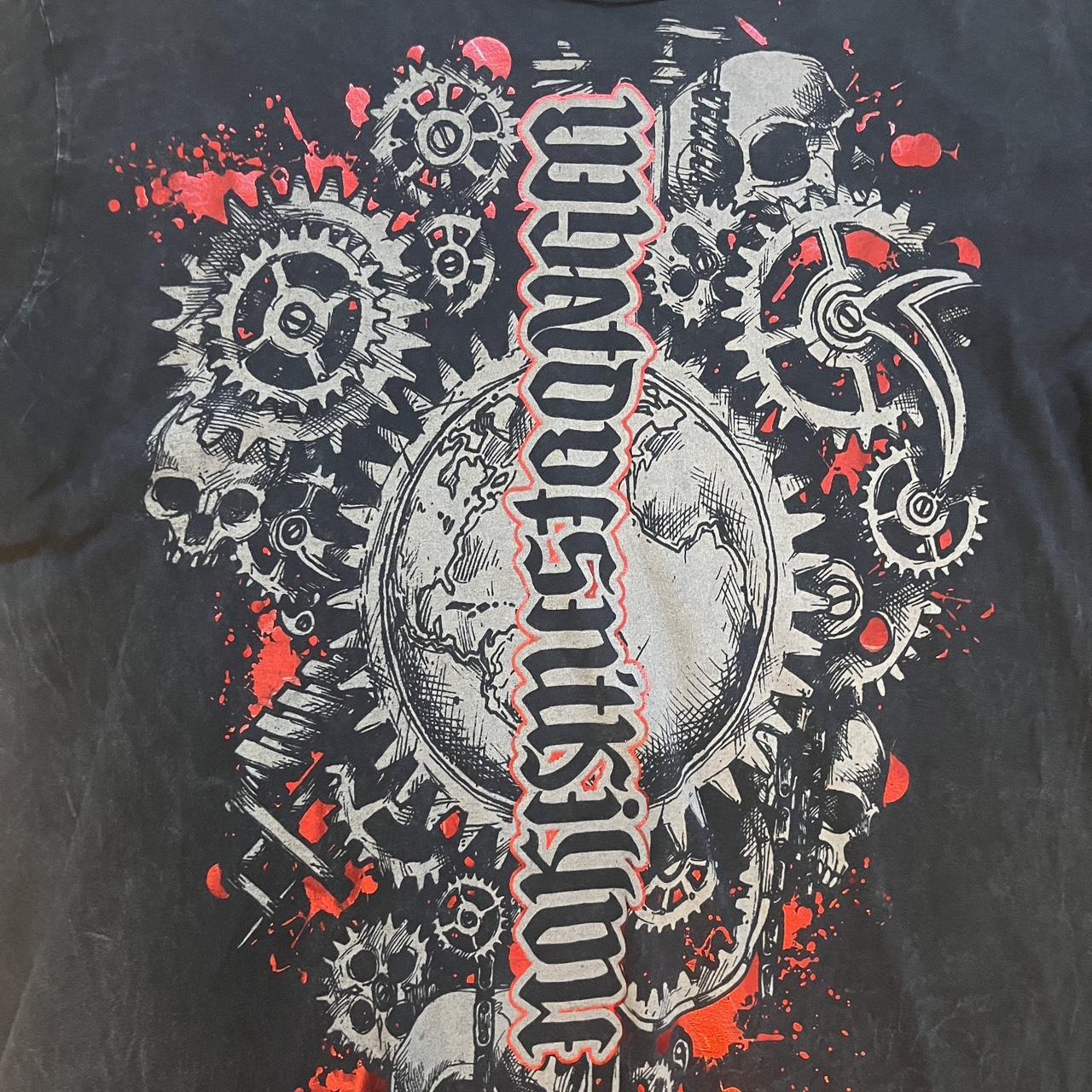 2000s red chapter affliction style tee with a super... | Depop