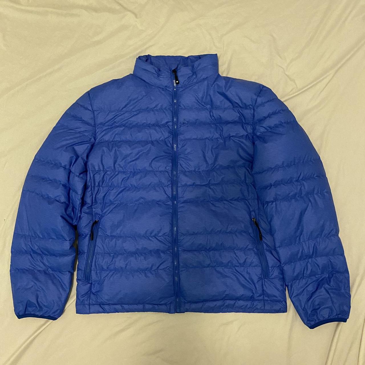 Blue puffer Light stain as shown Missing packable... - Depop