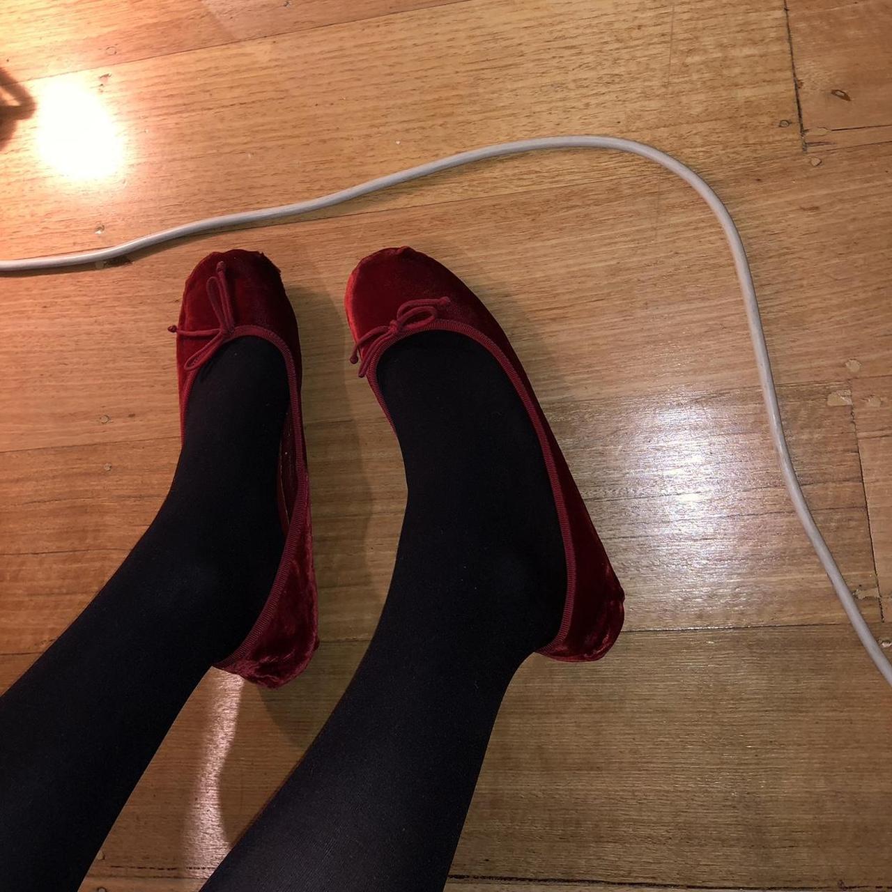 Prada red velvet shoes best sale