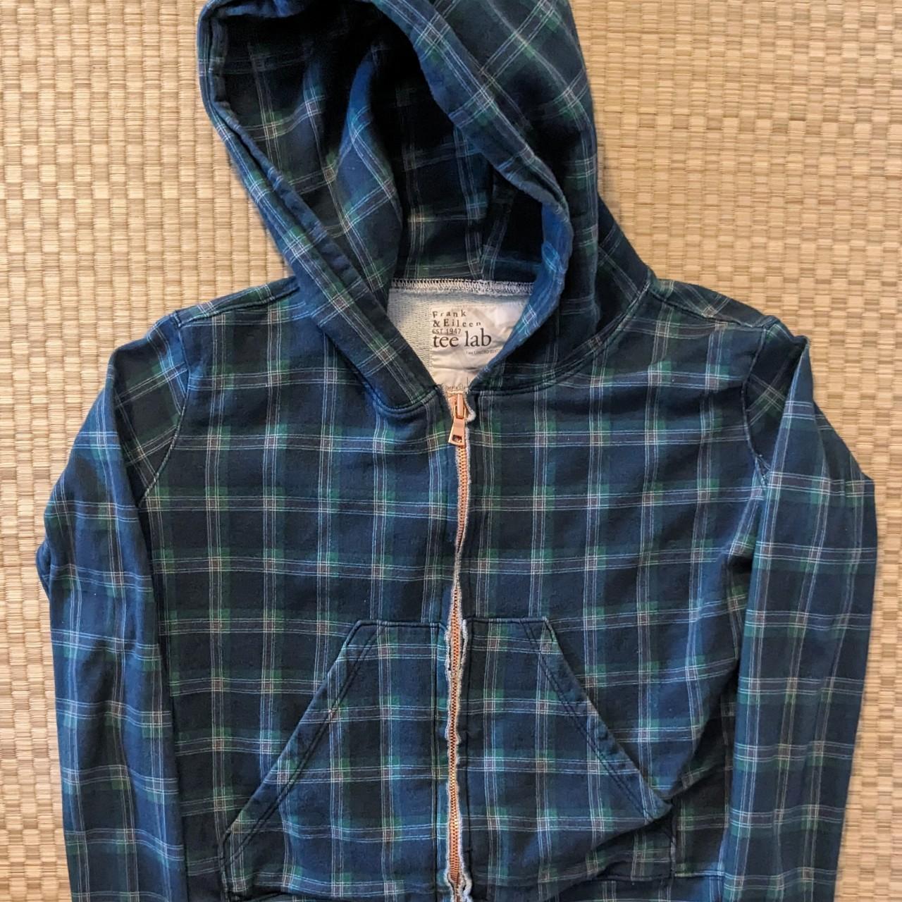 Frank & Eileen tee lab green plaid limited edition worn edge zip selling hoodie size XS