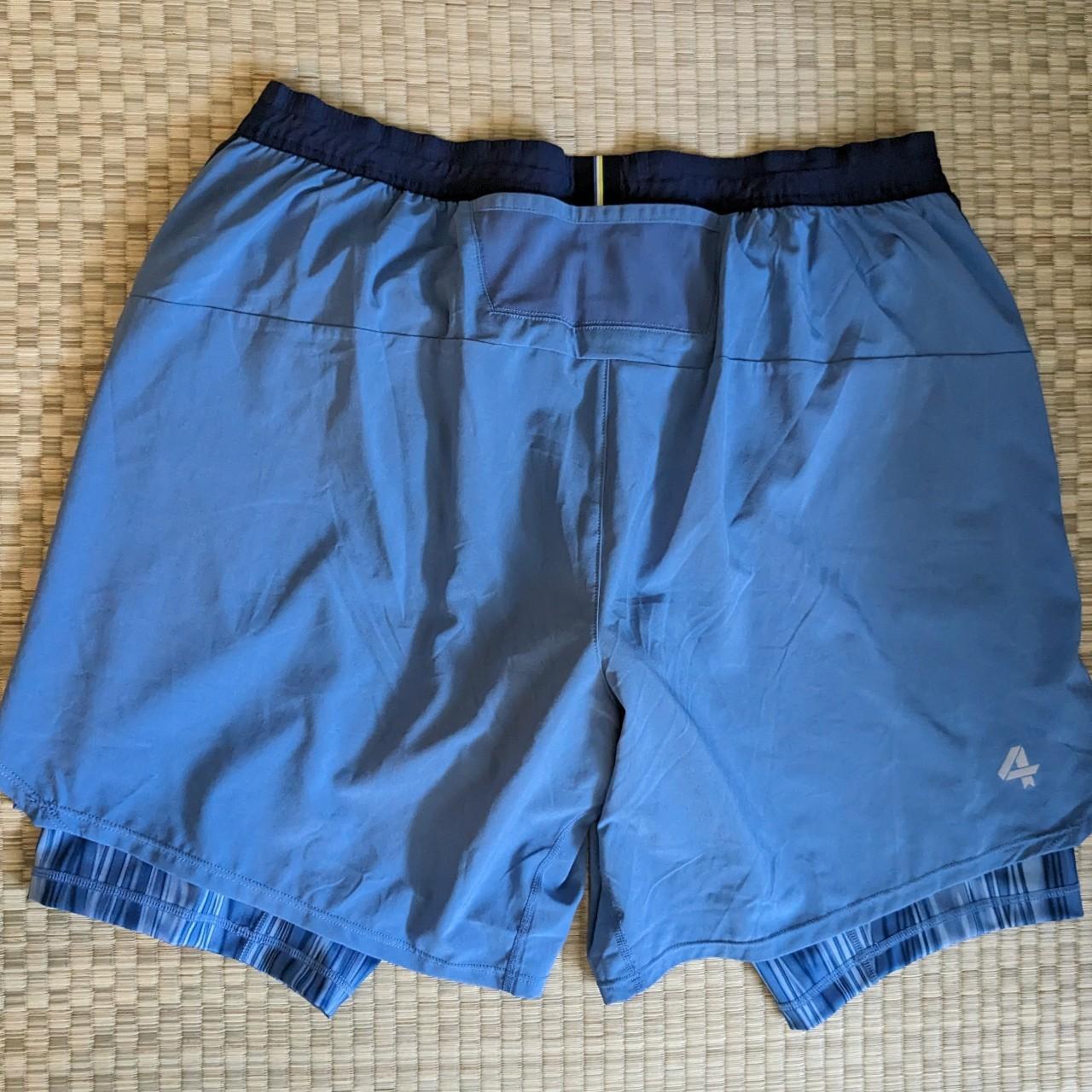 Peloton x Fourlaps Lined Command Shorts Blue Men's... - Depop