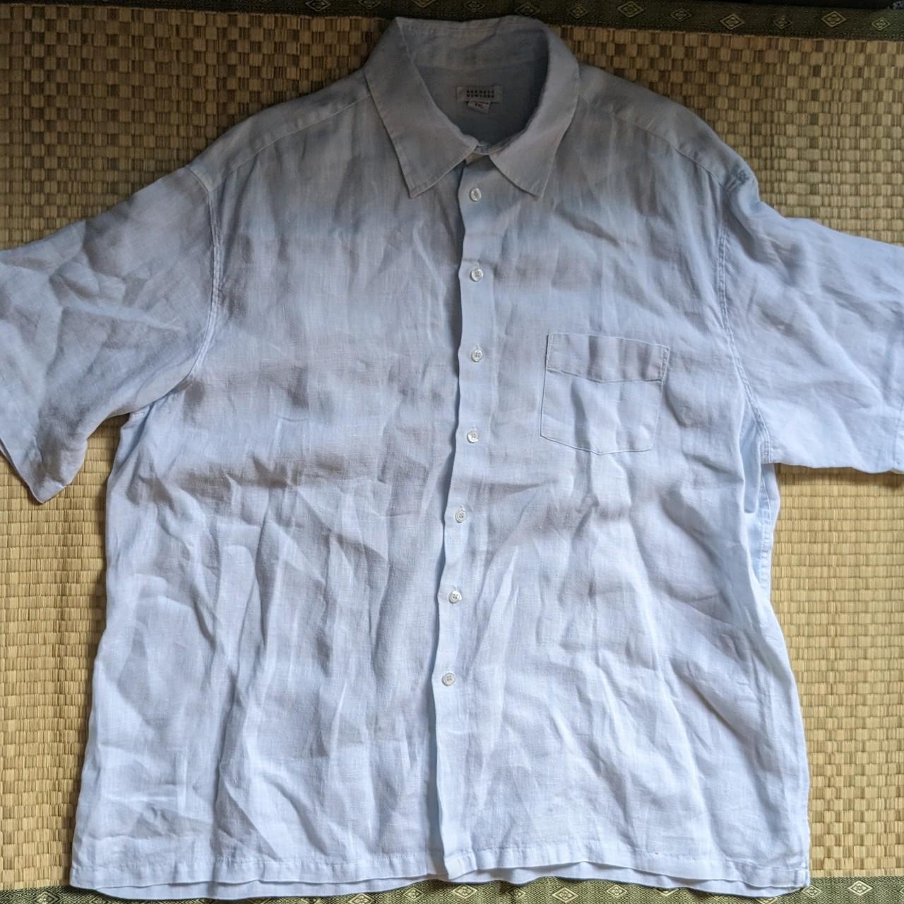 Barneys New York 100% Linen SS Button-up Shirt Light...