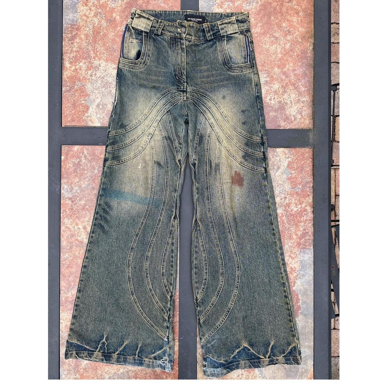 No Faith Studios Wave Heavy Denim, -Waist: 32, -Hip:...